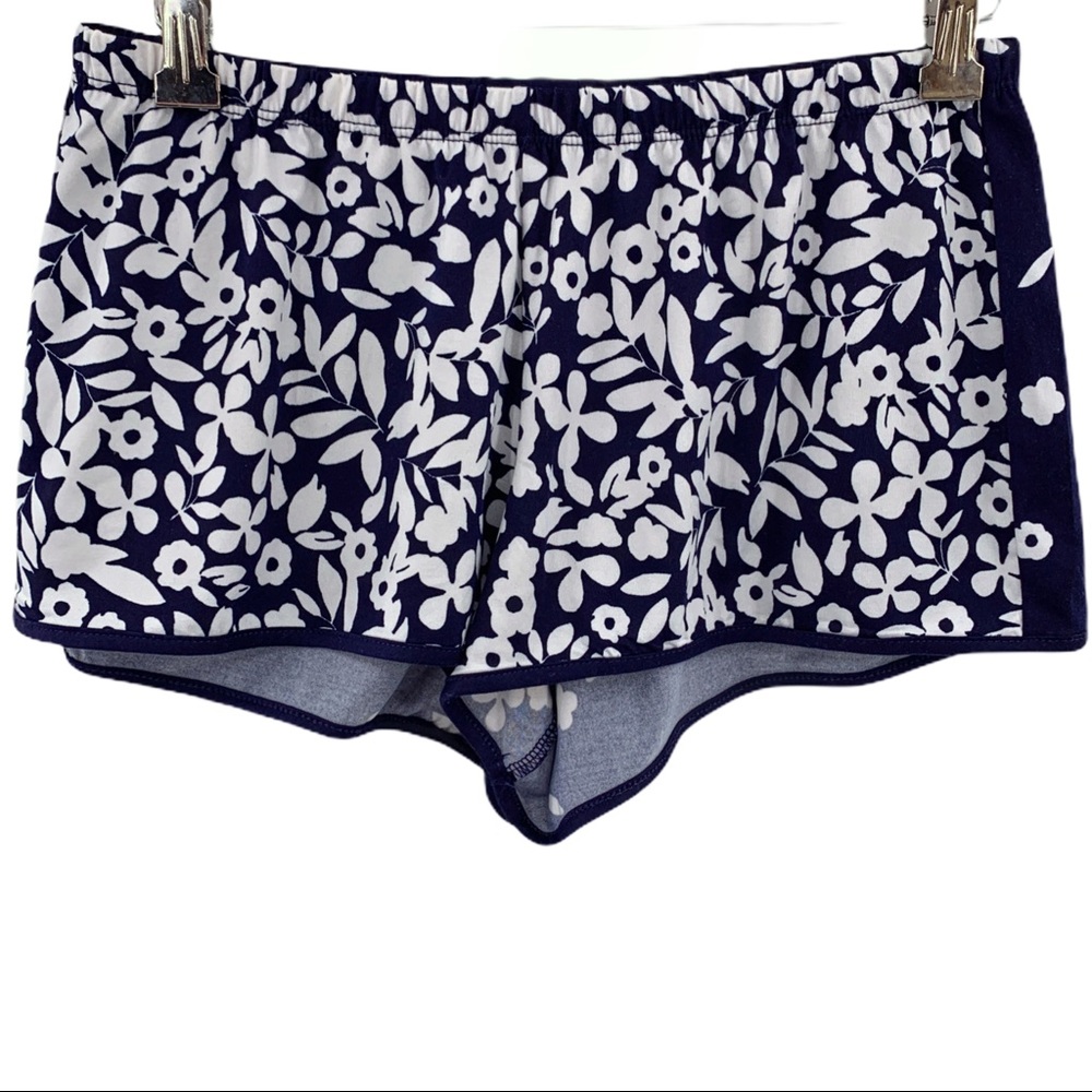 In Bloom navy‎ lounge shorts white flower print S